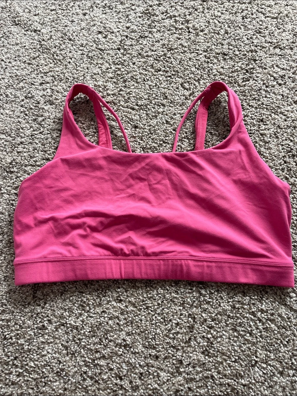 Athleta Exhale Hot Pink Strappy Back Sports Bra